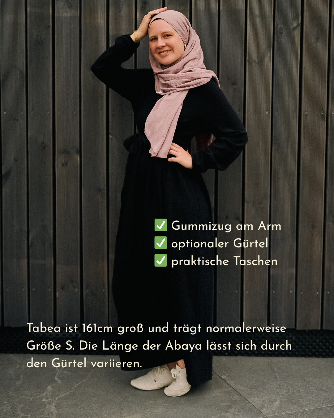 Cotton Abaya "Maya" aus Baumwolle (Black)