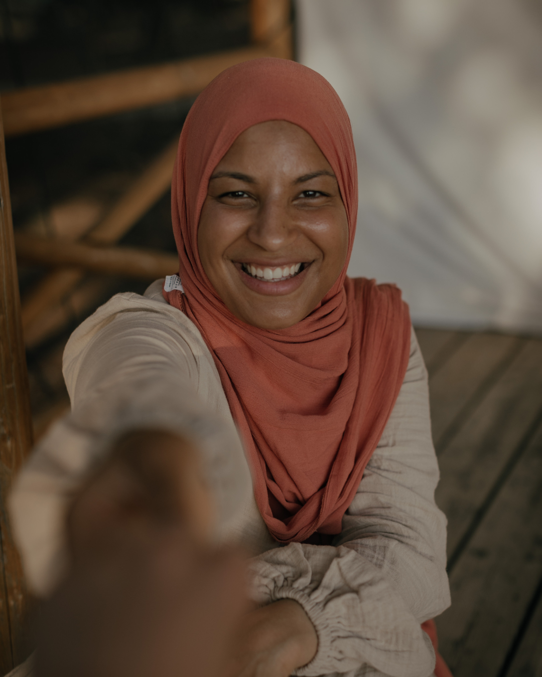 Crinkle Chiffon Hijab "Sandy" aus Viskose und Leinen (Fox Red)