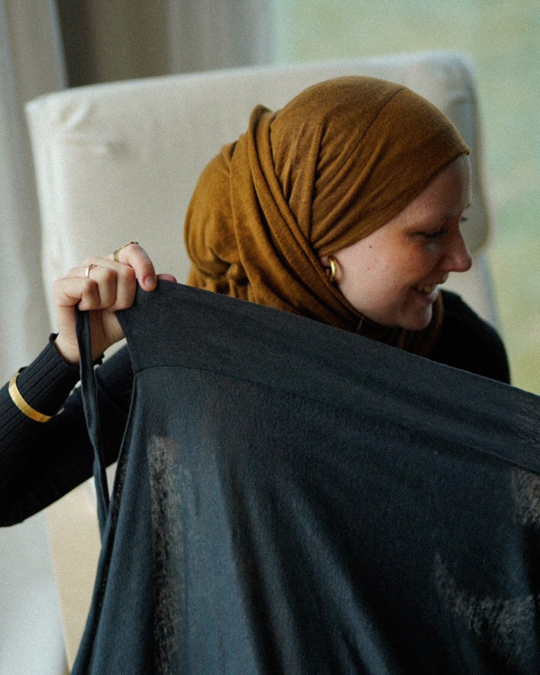 Instant Hijab "Leena" - 100% Leinen - Stone