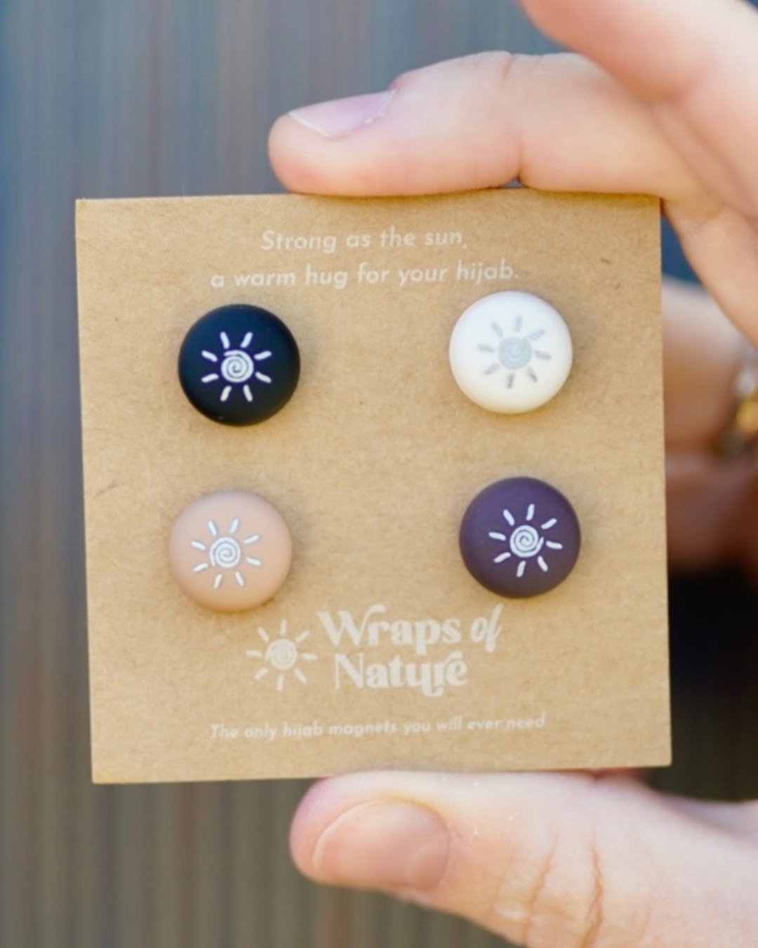 Hijab magnet pins - 4 pairs of strong hijab pins (neutral)