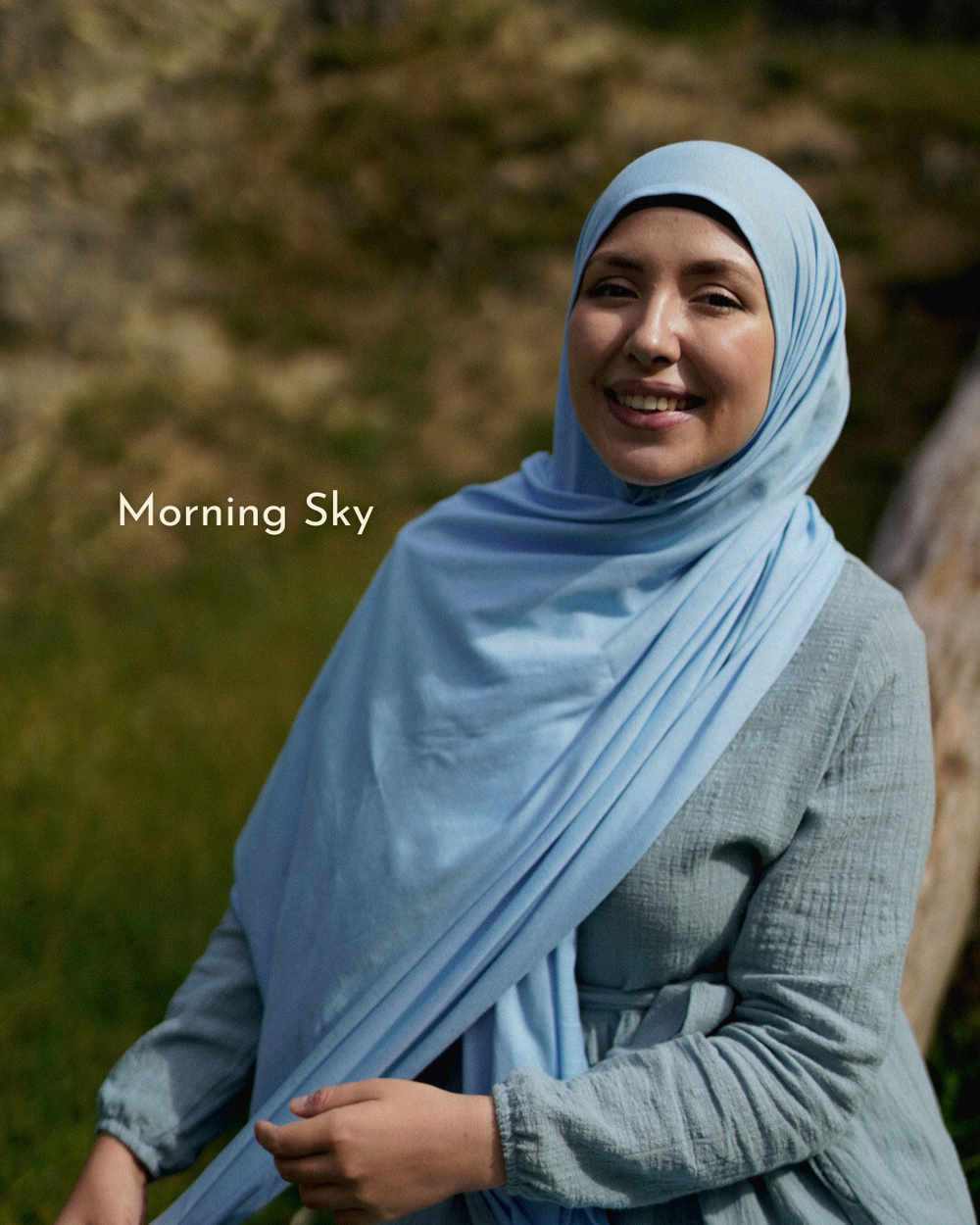 3er Spar-Set Leichter Hijab "Hava" aus Bio-Baumwolle (Morning Sky, Twilight Green, Black Night)