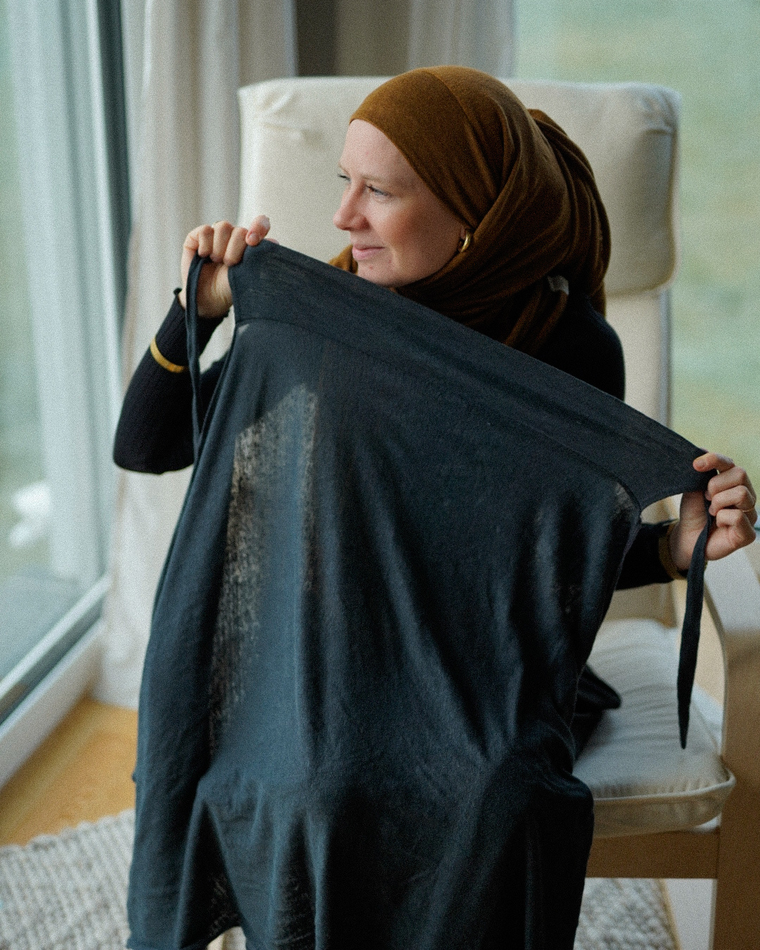 Instant Hijab "Leena" - 100% Linen - Stone