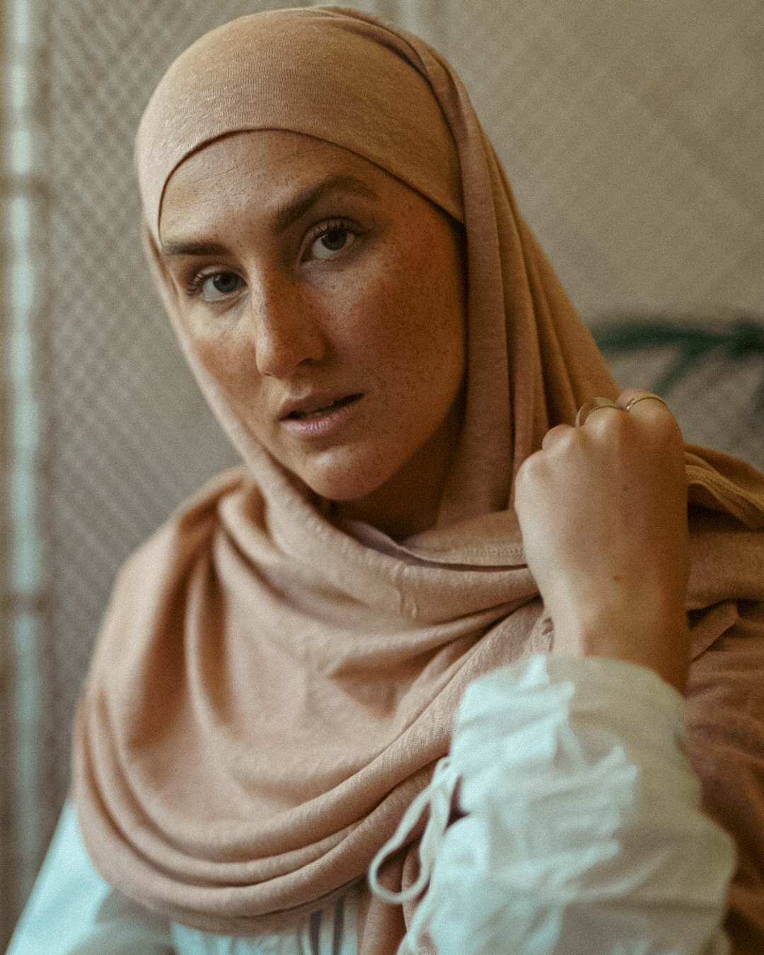 Instant Hijab "Leena" - 100% Linen - Calima Rose