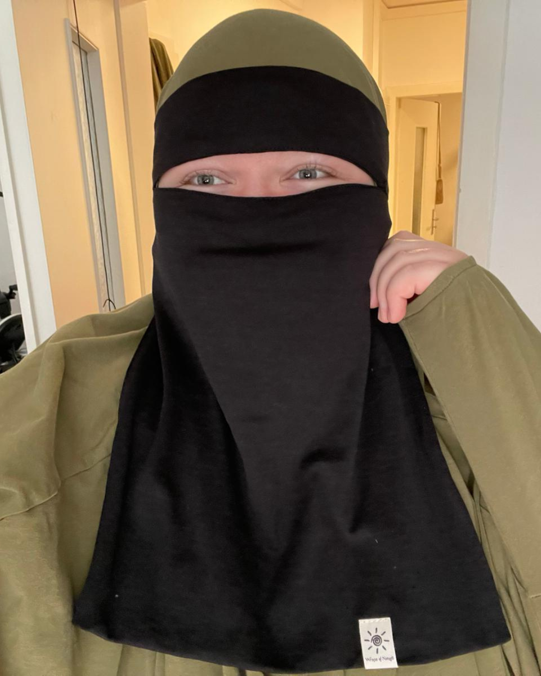 "Mariposa" (Hazelnut) Beauty Niqab Made of Silk and Organic Cotton