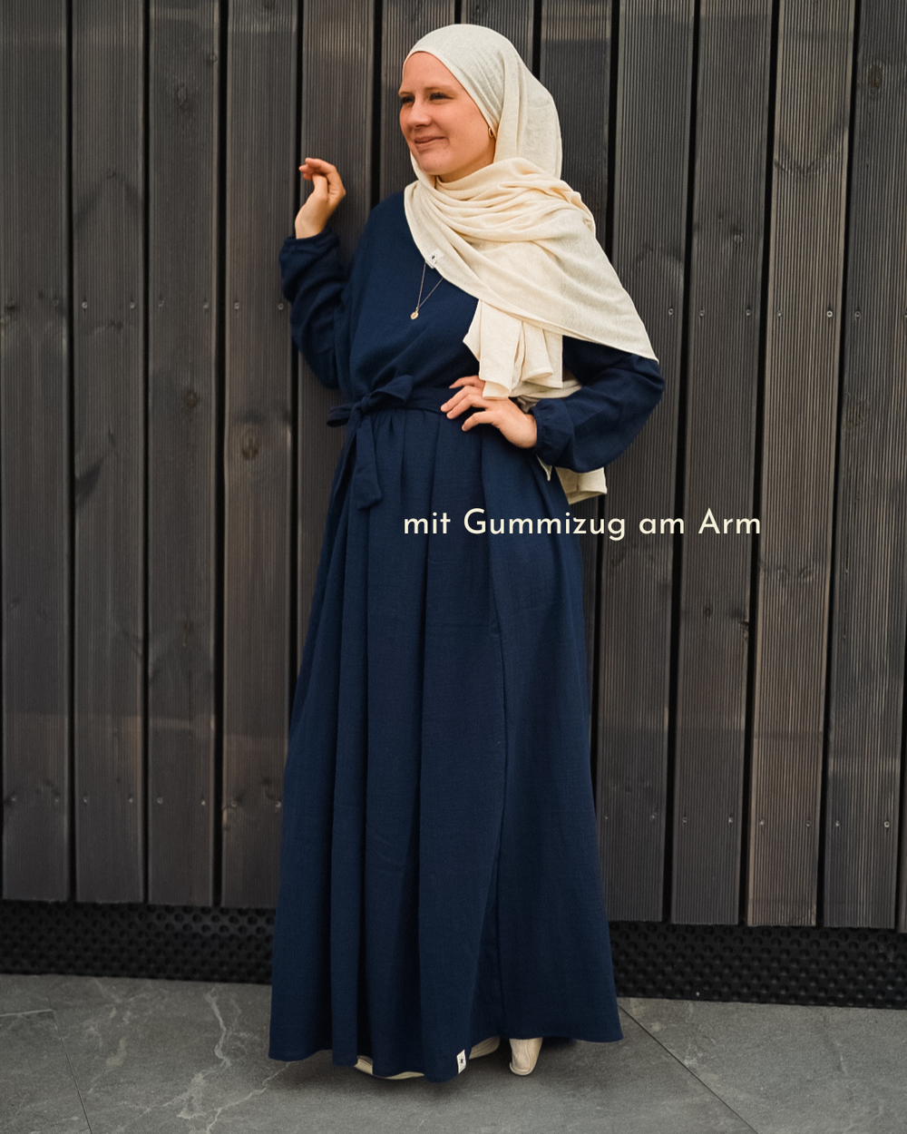 Cotton Abaya "Maya" aus Baumwolle (Navy)