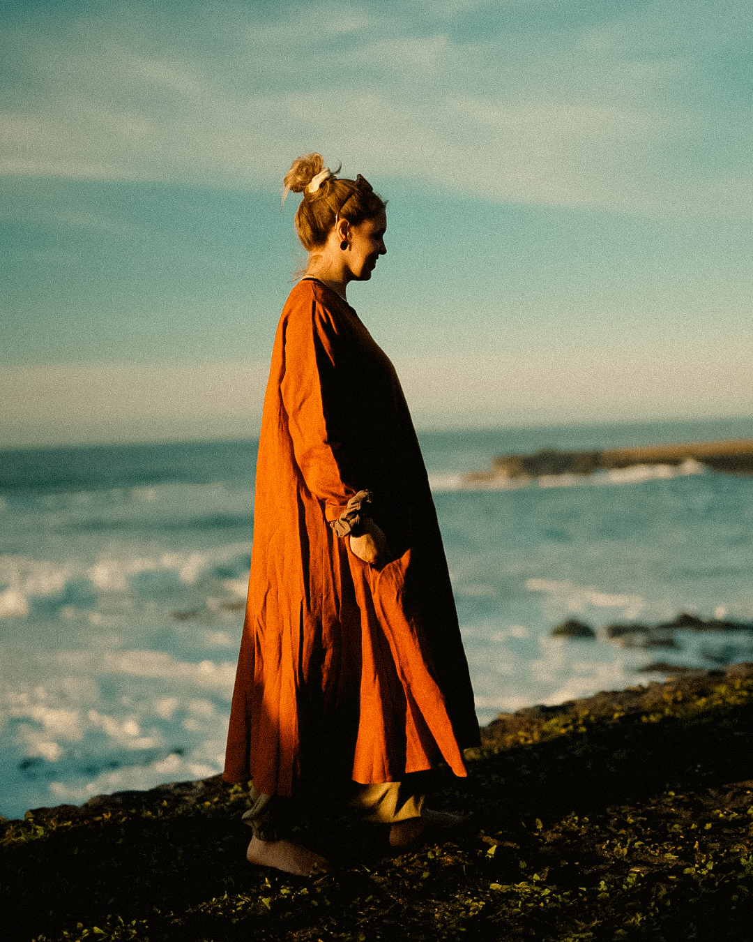 Tunikakleid aus Leinen & Baumwolle "Amba" (Sunset)