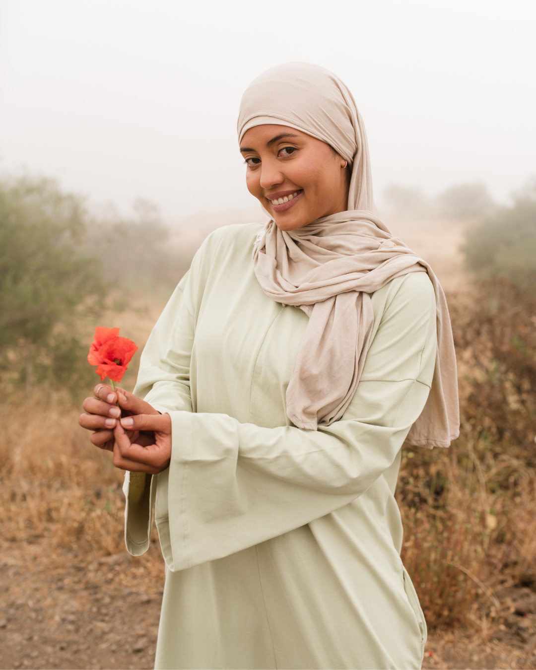 Hijab ultra-léger en coton biologique « Airielle » (cachemire)