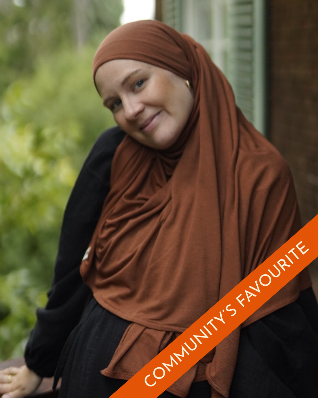 Hijab bio « Aurela » en micromodal et cachemire haut de gamme (Rust)