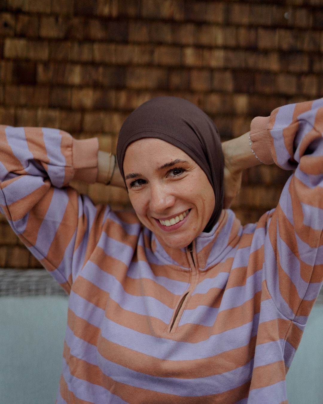 Balaclava - Sports & leisure hijab, made from organic cotton - Chocolate