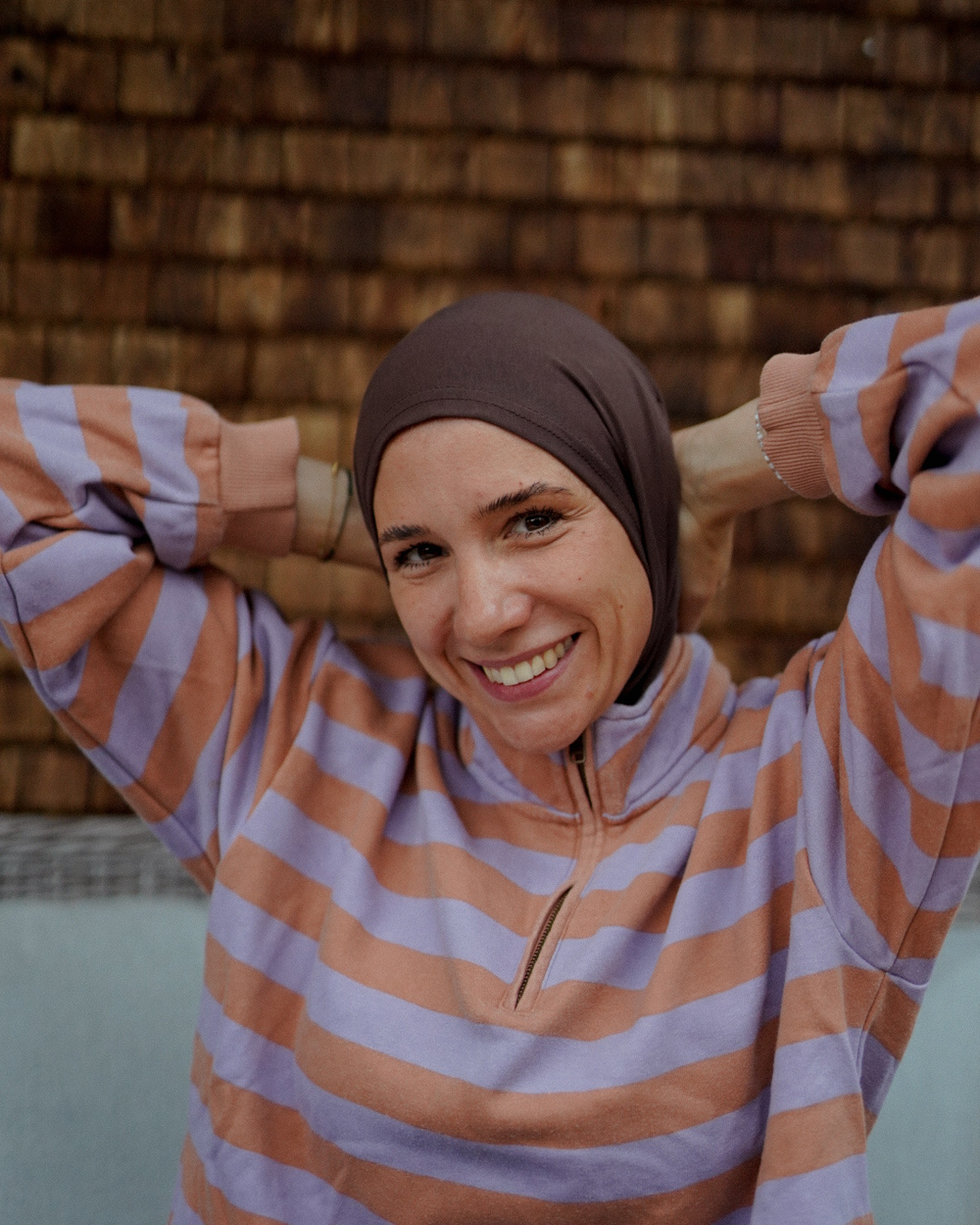 Balaclava - Sport- & Freizeit-Hijab, aus Bio-Baumwolle - Chocolate