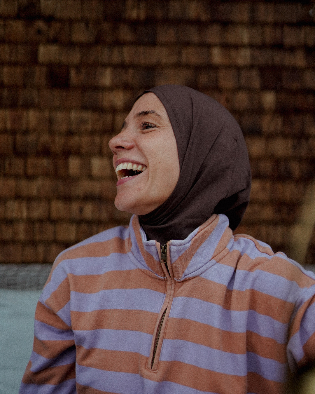 Balaclava - Sports & leisure hijab, made from organic cotton - Chocolate