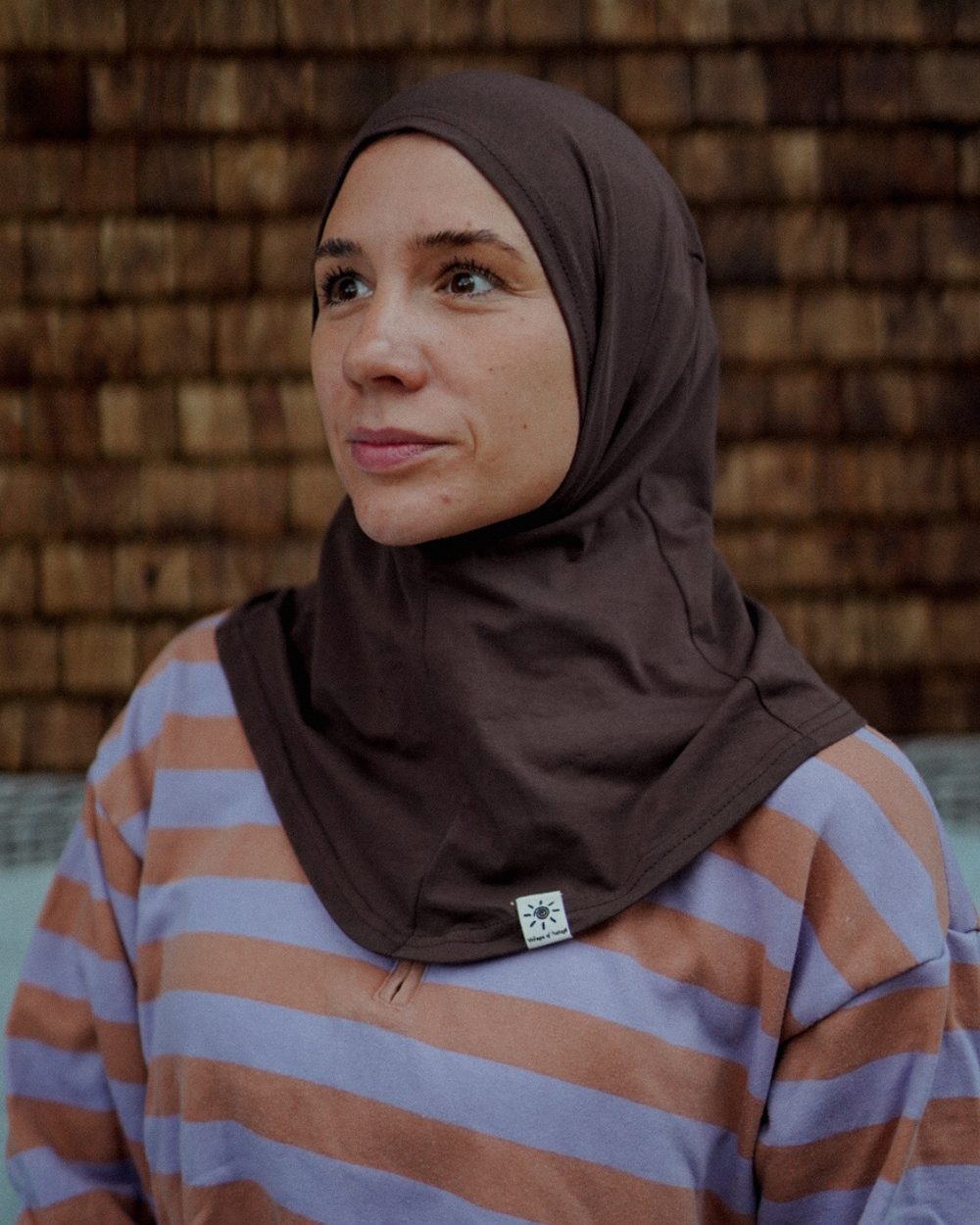 Balaclava - Sport- & Freizeit-Hijab, aus Bio-Baumwolle - Chocolate