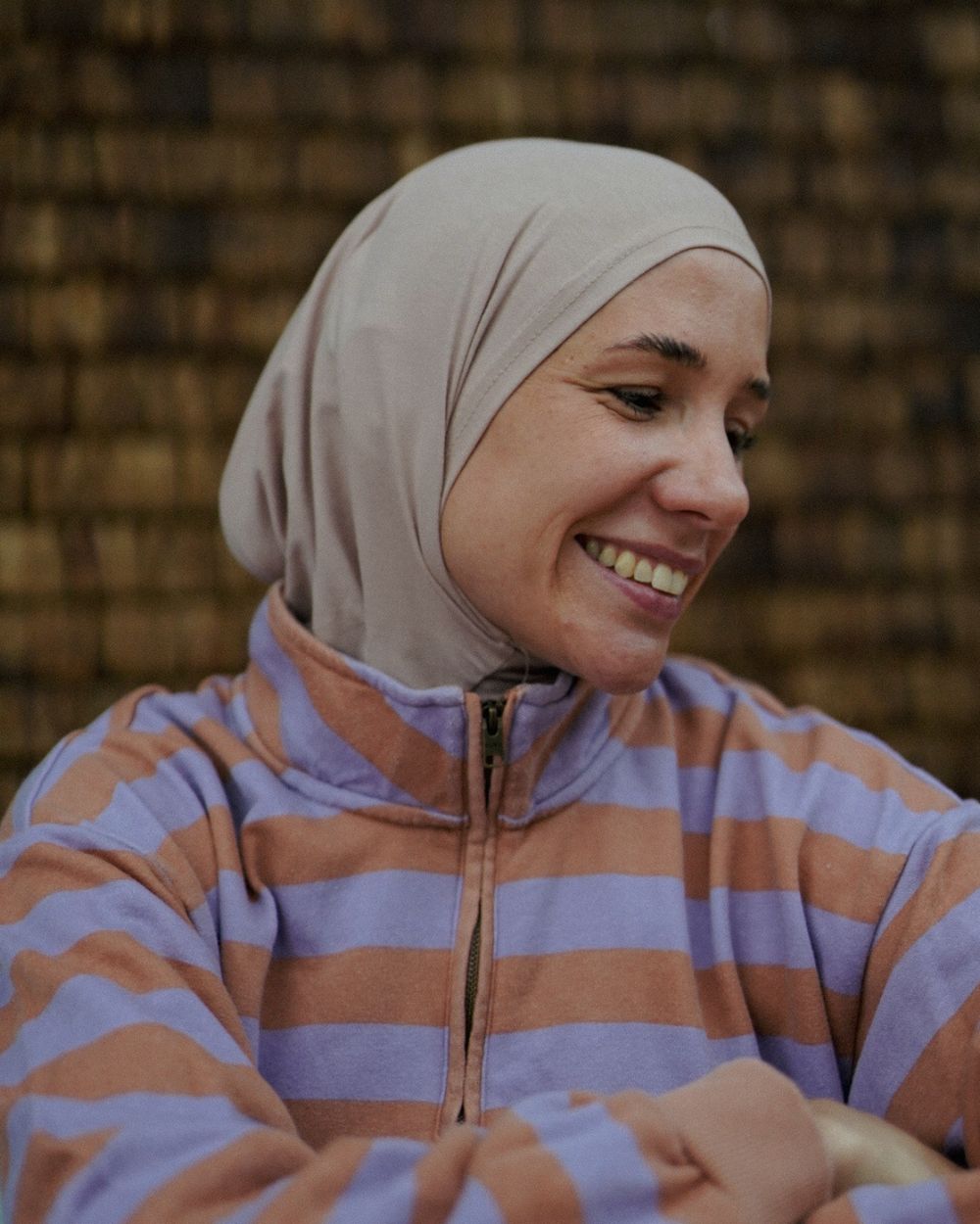 Balaclava - Sport- & Freizeit-Hijab, aus Bio-Baumwolle - Light Taupe