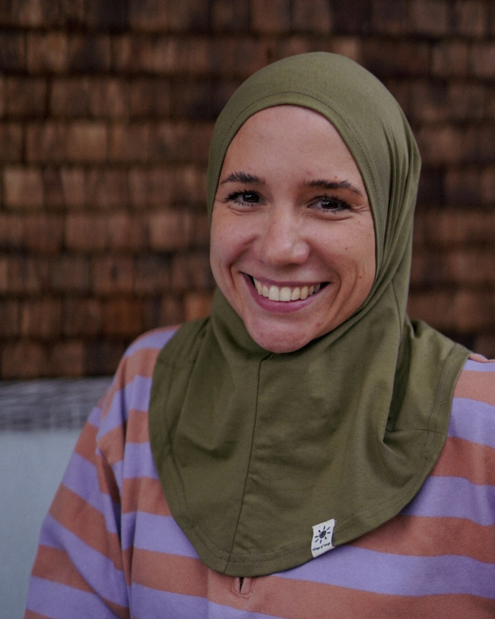 Balaclava - Sport- & Freizeit-Hijab, aus Bio-Baumwolle - Olive