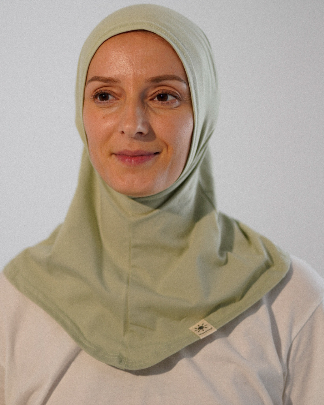 Balaclava - Sports & Leisure Hijab, made from organic cotton - Sage