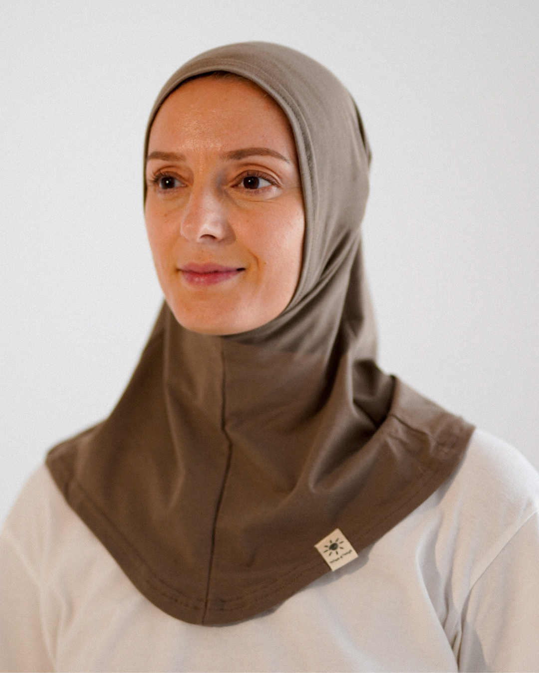 Balaclava - Sports & Leisure Hijab, made from organic cotton - Walnut