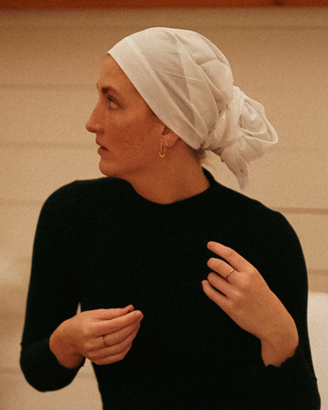 "Bonny" Untertuch / Bonnet - 100% Bio-Baumwolle - beige