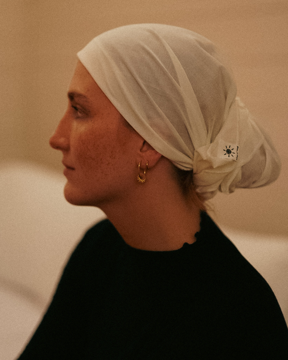 "Bonny" Untertuch / Bonnet - 100% Bio-Baumwolle - beige