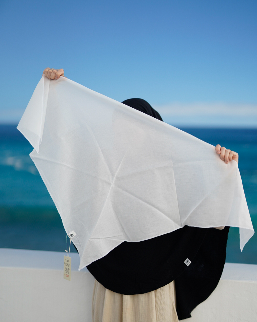 "Bonny" Untertuch / Bonnet - 100% Bio-Baumwolle - white