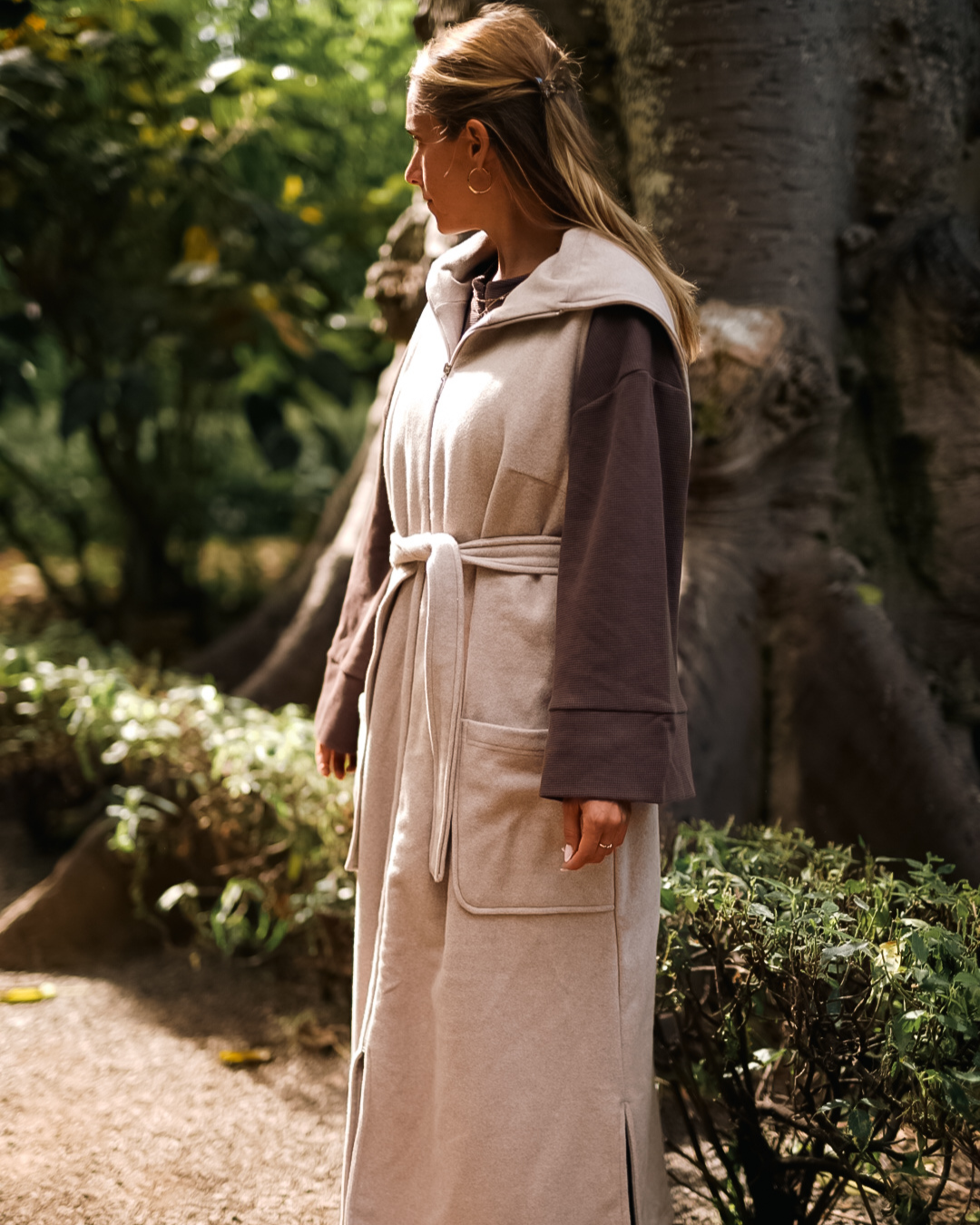 Lange Fleeceweste "Coseline" aus Bio-Baumwolle