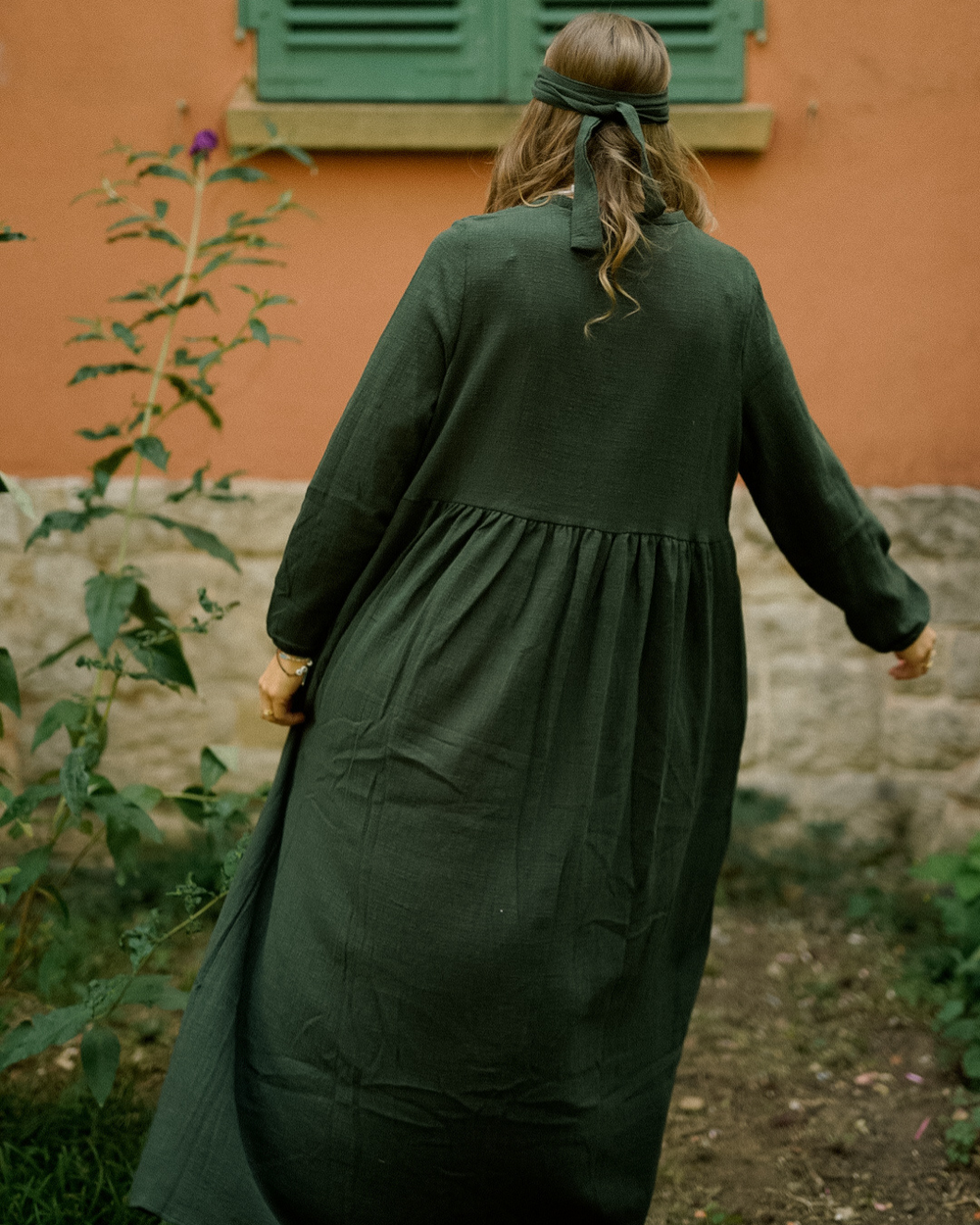 Cotton Abaya "Maya" aus Baumwolle (Dark Green)