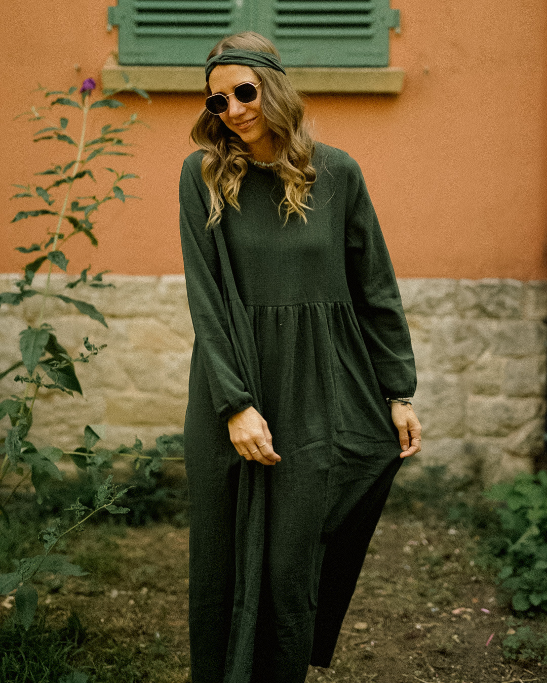 Cotton Abaya "Maya" aus Baumwolle (Dark Green)