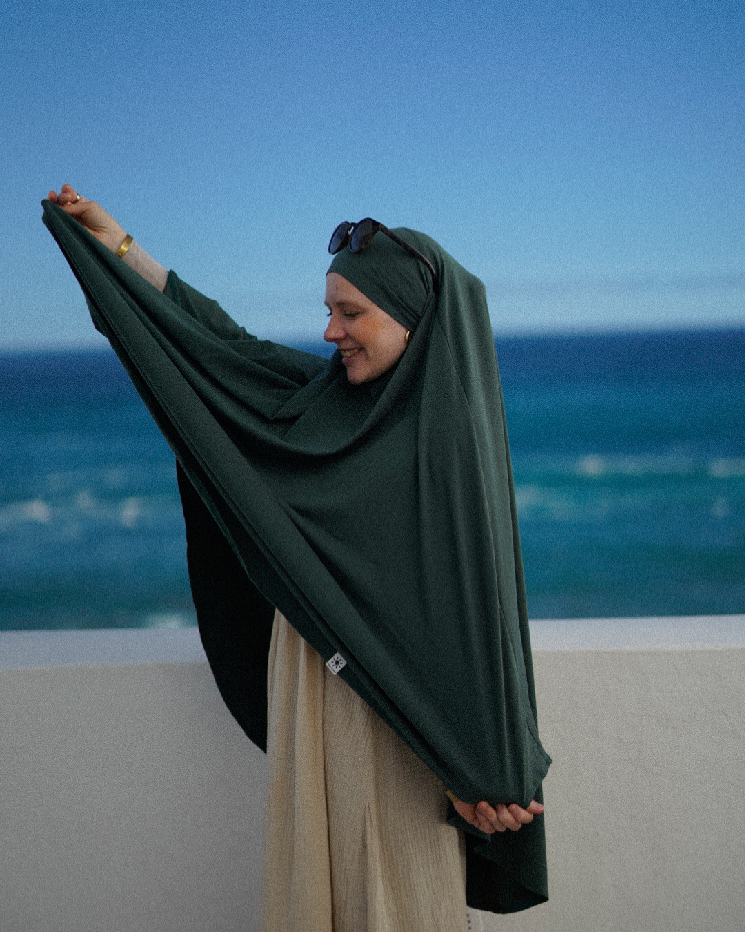 Imperfect Ramadan Jersey Khimar aus Bio-Baumwolle Dark Green 033