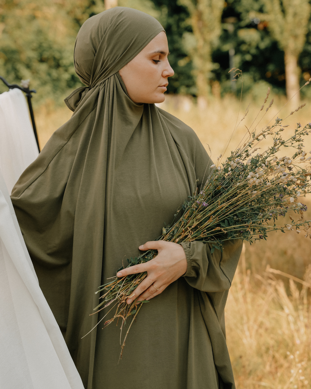 Gebetskleid / Jilbab aus Bio-Baumwolle (Olive)