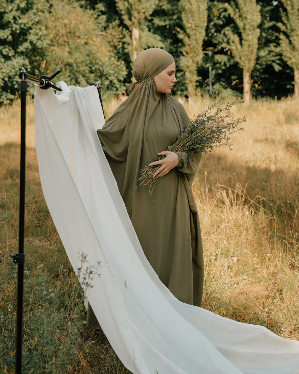 Gebetskleid / Jilbab aus Bio-Baumwolle (Olive)