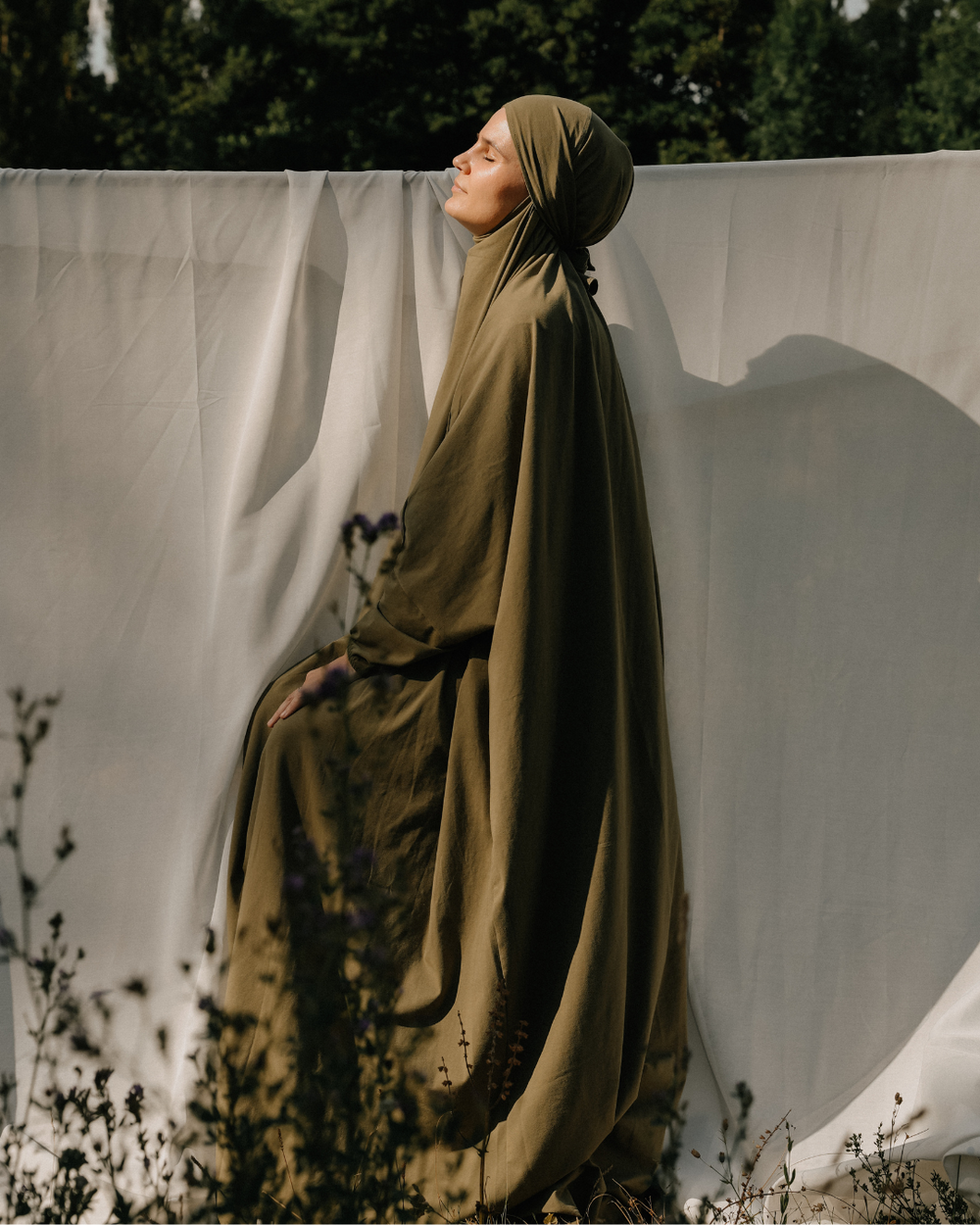 Gebetskleid / Jilbab aus Bio-Baumwolle (Olive)