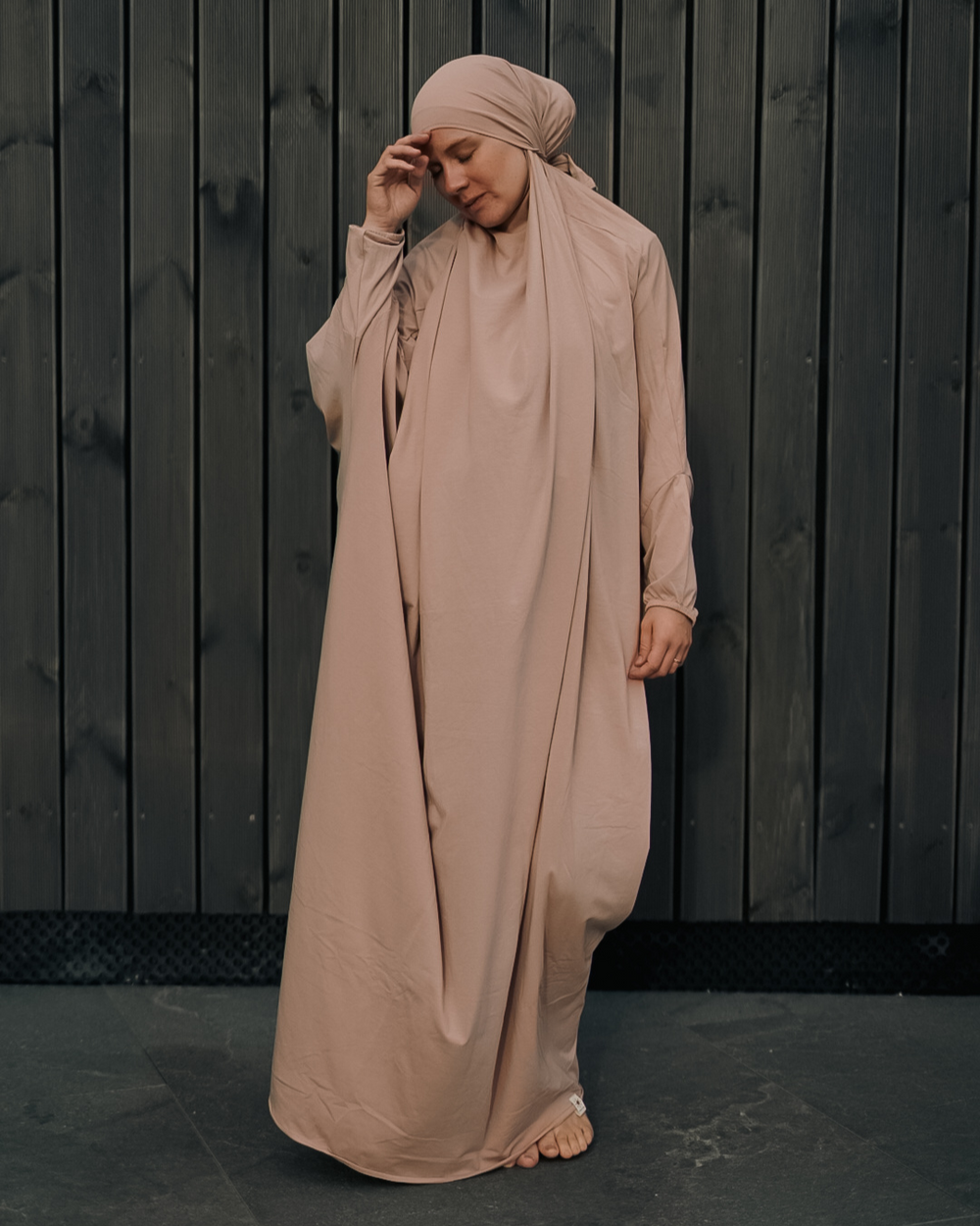 Gebetskleid / Jilbab aus Bio-Baumwolle (Light Taupe)