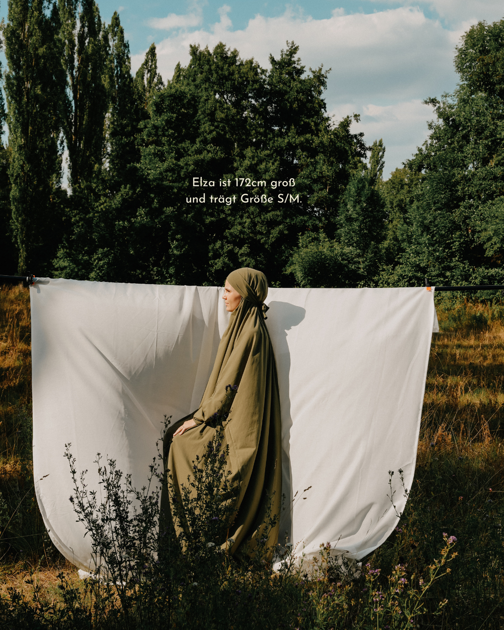 Gebetskleid / Jilbab aus Bio-Baumwolle (Olive)