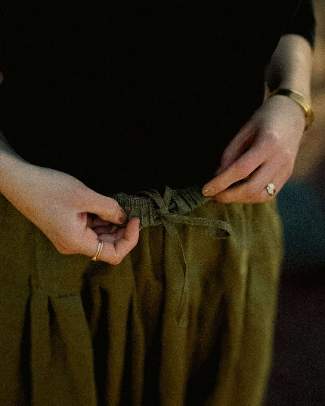 Haremshose aus Leinen & Baumwolle "Tiri" (Cactus)