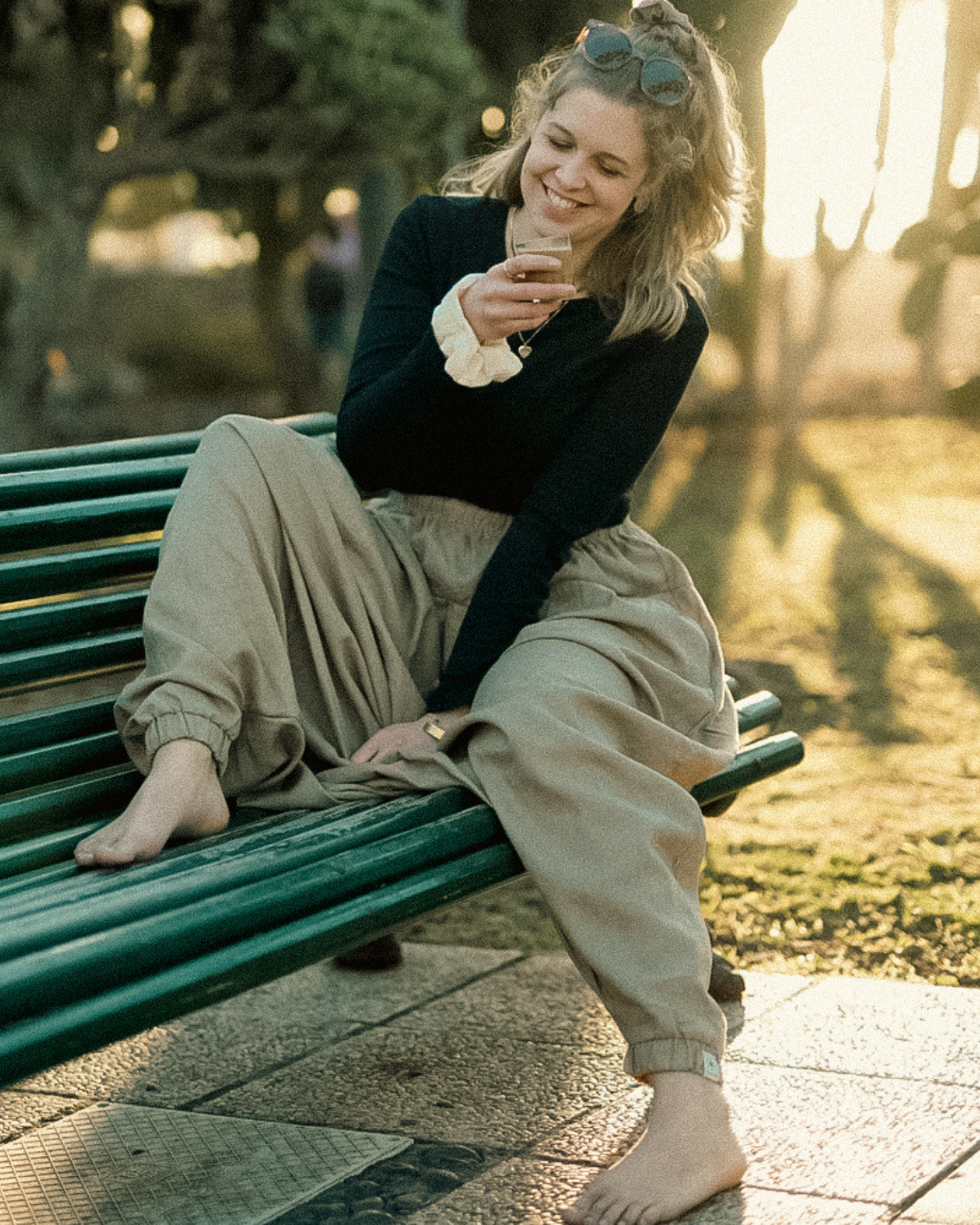 Haremshose aus Leinen & Baumwolle "Tiri" (Cortado)