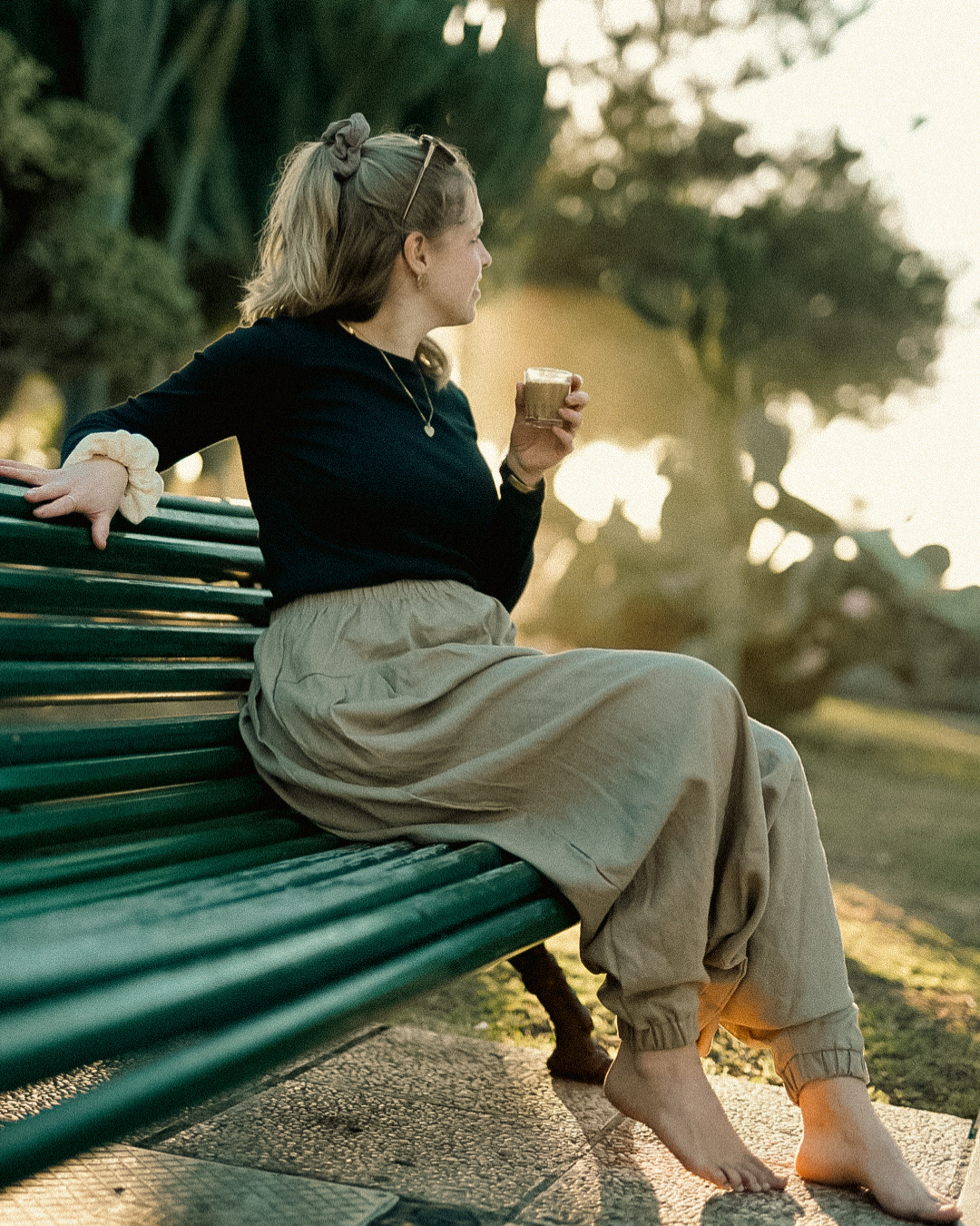 Haremshose aus Leinen & Baumwolle "Tiri" (Cortado)