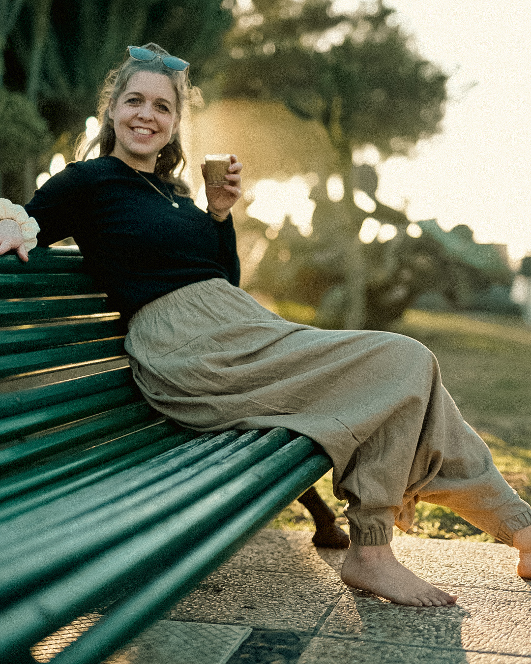 Haremshose aus Leinen & Baumwolle "Tiri" (Cortado)