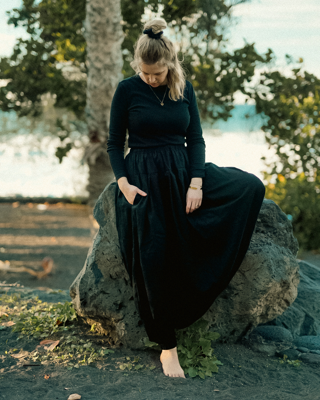 Haremshose aus Leinen & Baumwolle "Tiri" (Volcanic Sand)