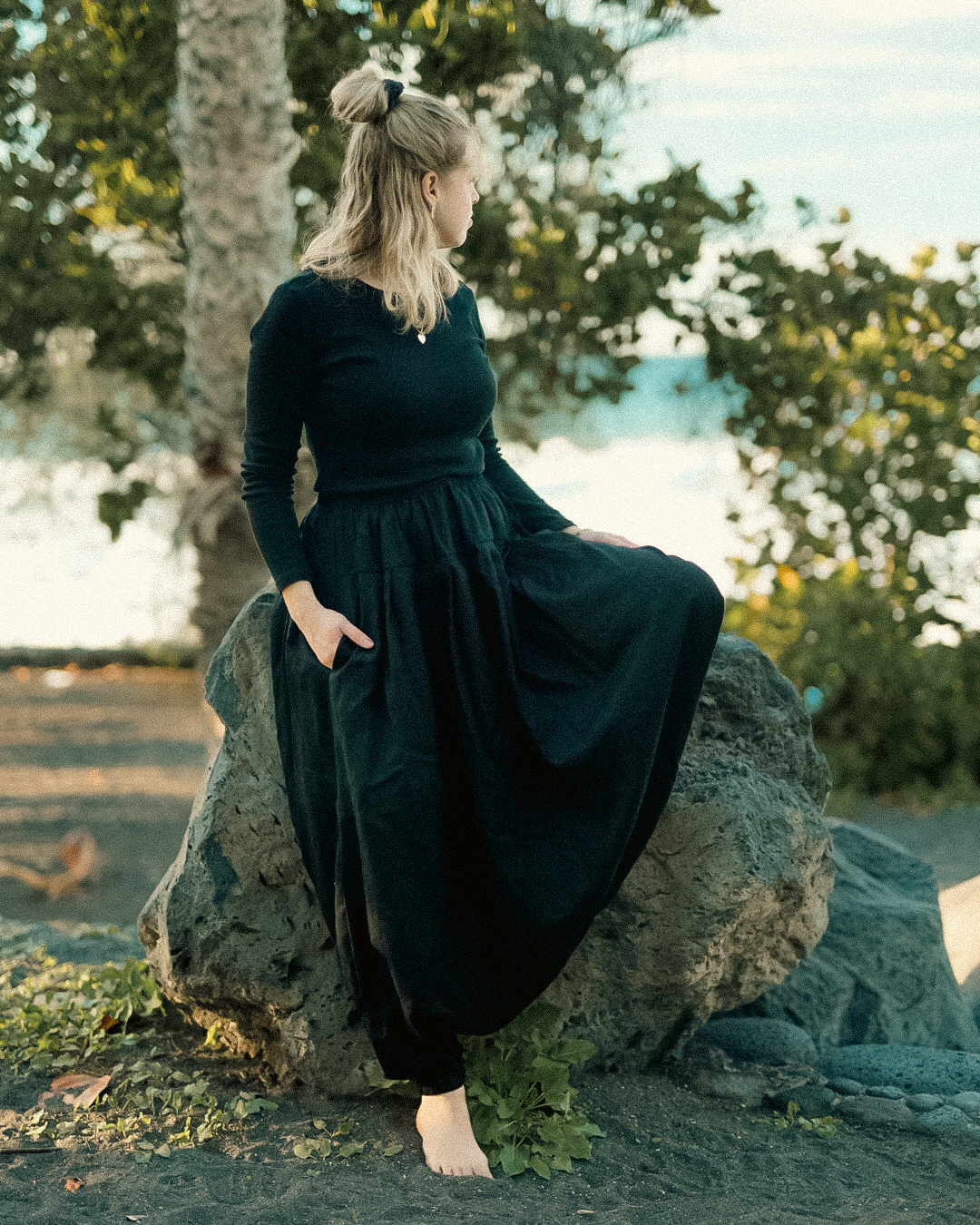 Haremshose aus Leinen & Baumwolle "Tiri" (Volcanic Sand)