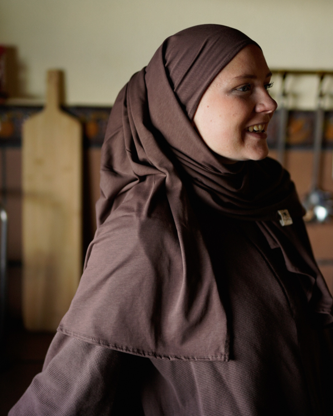 Leichter Jersey Hijab "Hava" aus 100% Bio-Baumwolle (Mousse au Chocolat)