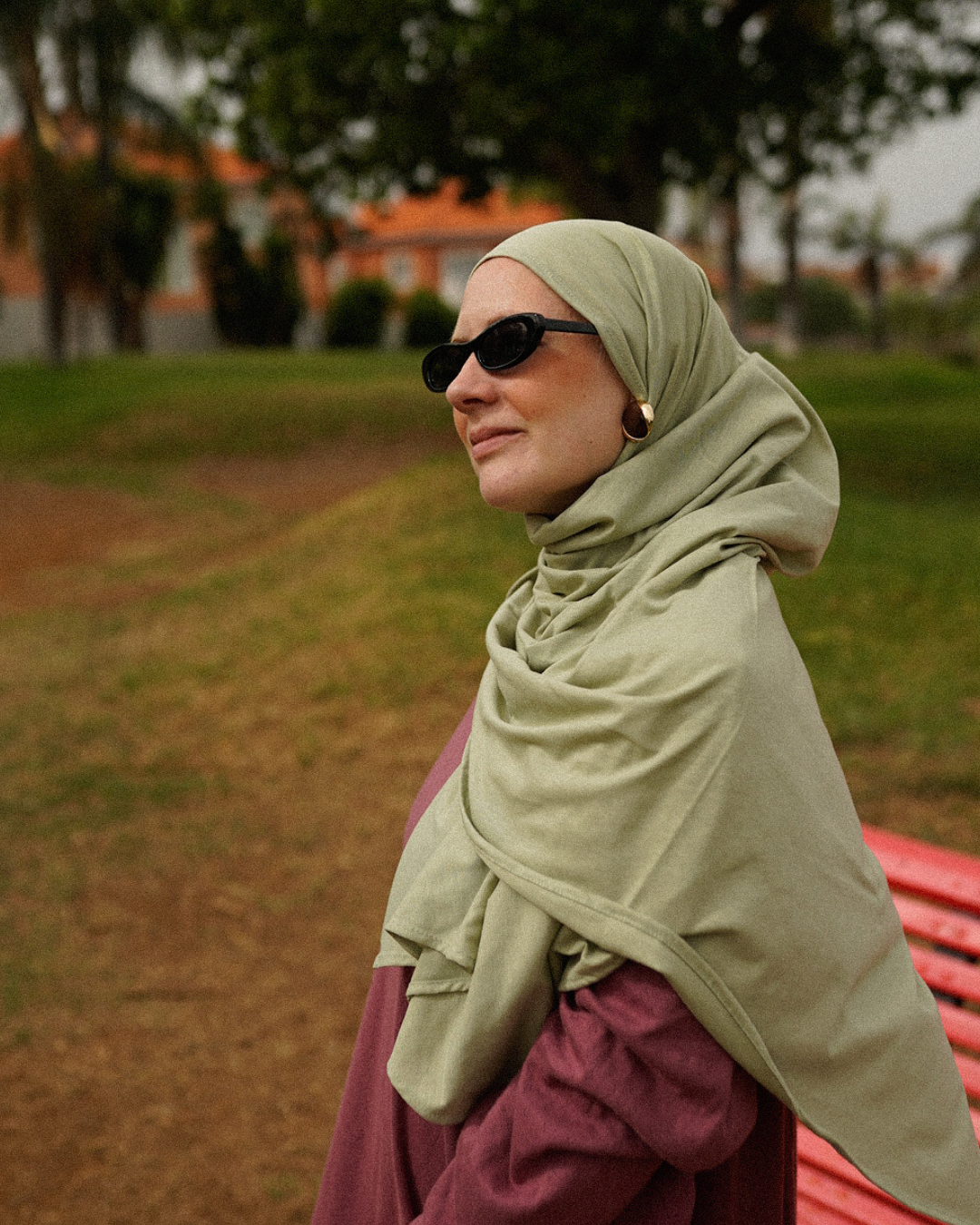 "Hava Flex" Light Hijab made from 100% organic cotton (Pistachio)