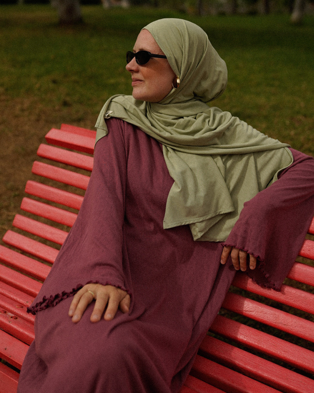 "Hava Flex" Light Hijab made from 100% organic cotton (Pistachio)