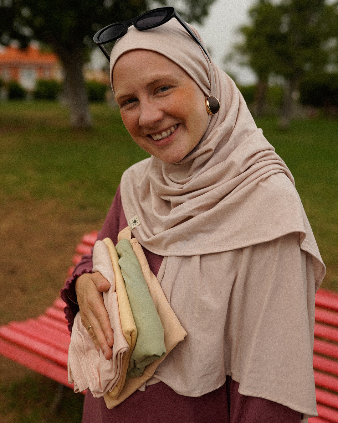 "Hava Flex" Light Hijab made from 100% organic cotton (Pistachio)