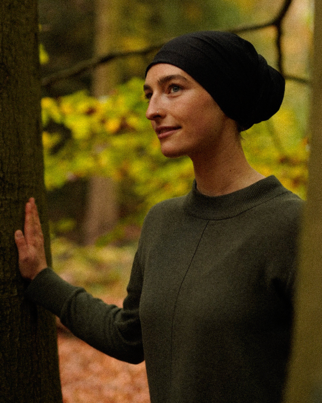 "Bonny" Untertuch / Bonnet - 100% Bio-Baumwolle - black