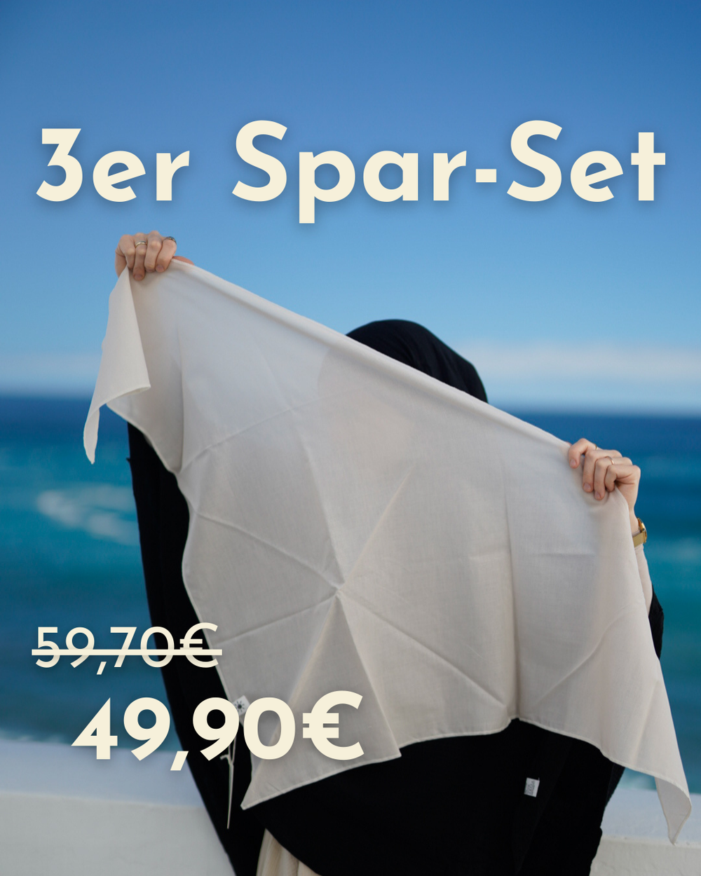 3er Set Bonny -  100% Bio-Baumwolle - beige