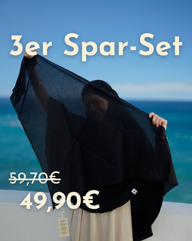 3er Set Bonny -  100% Bio-Baumwolle - black