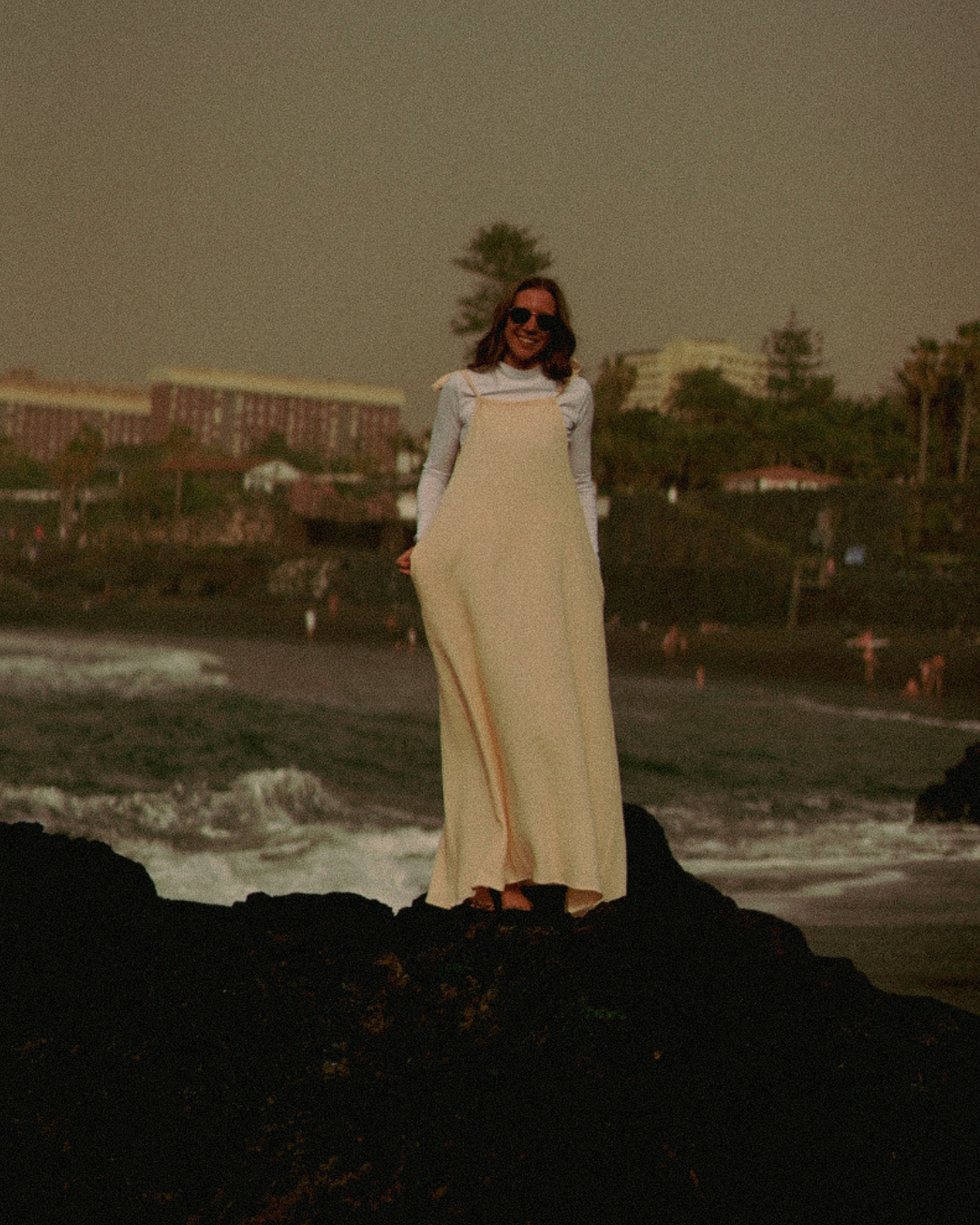 Robe nouée en coton biologique « Irma » (beige)