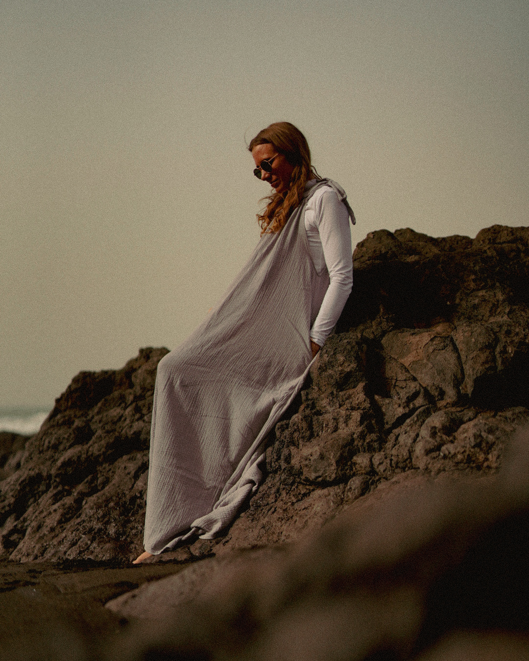 Robe nouée en coton biologique « Irma » (gris)