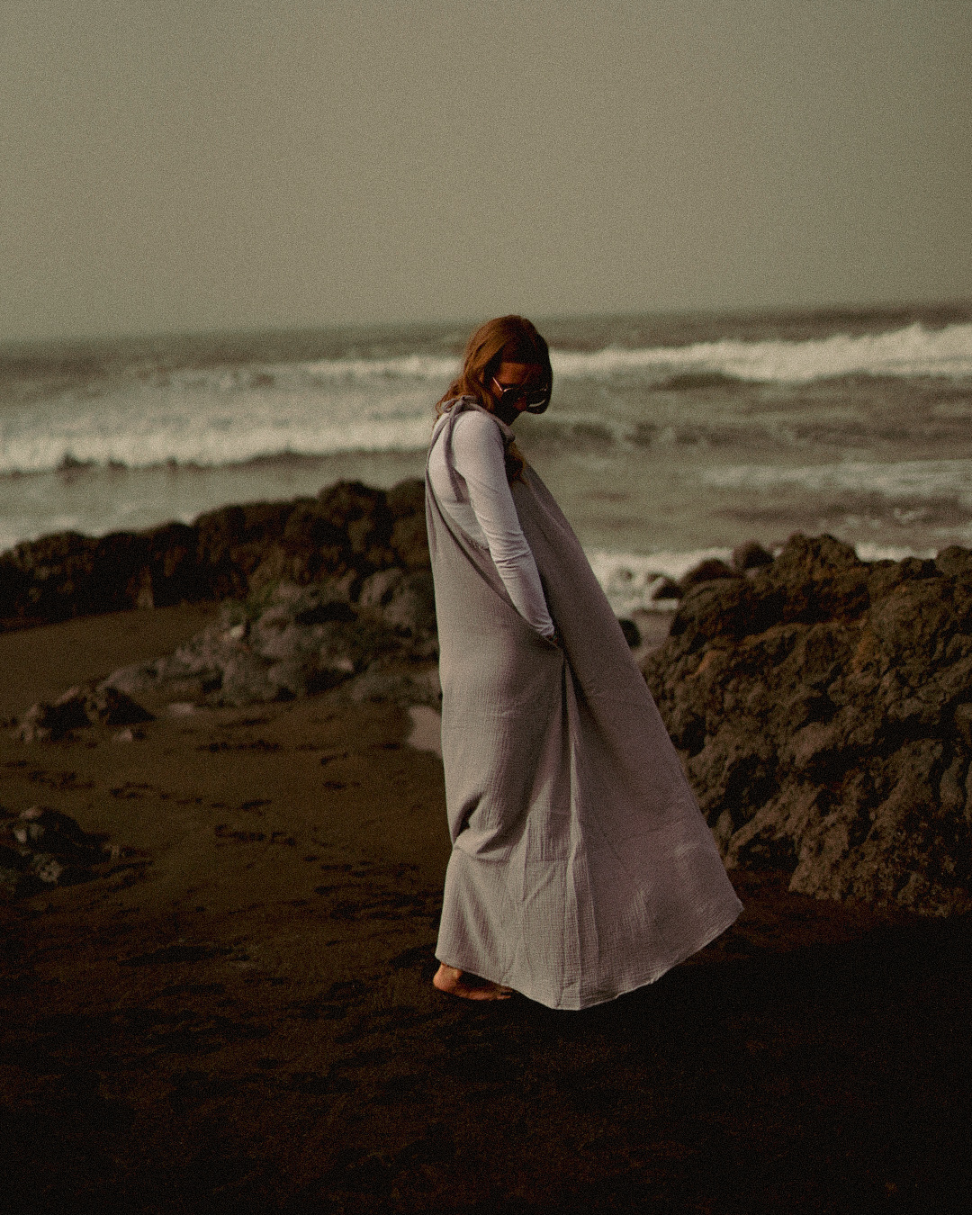 Robe nouée en coton biologique « Irma » (gris)
