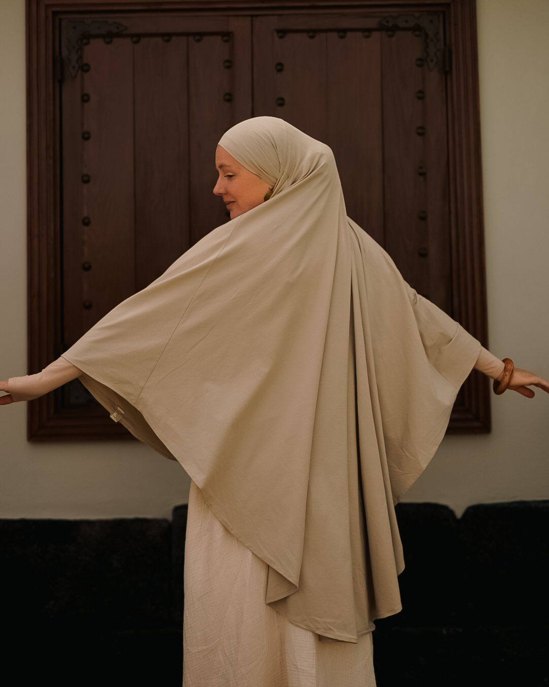 Khimar en jersey de coton biologique (cachemire)