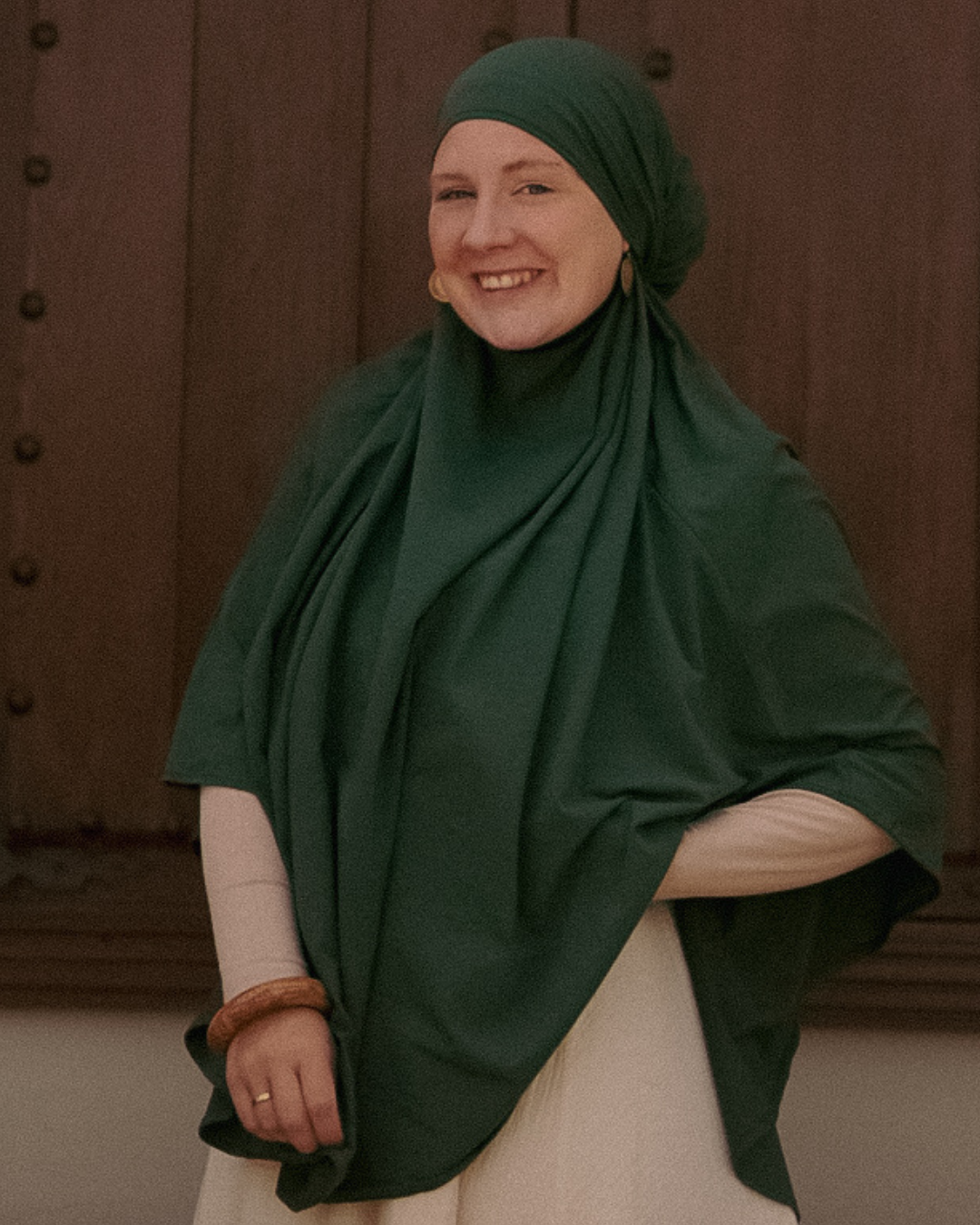 Jersey Khimar made from organic cotton (Evergreen)